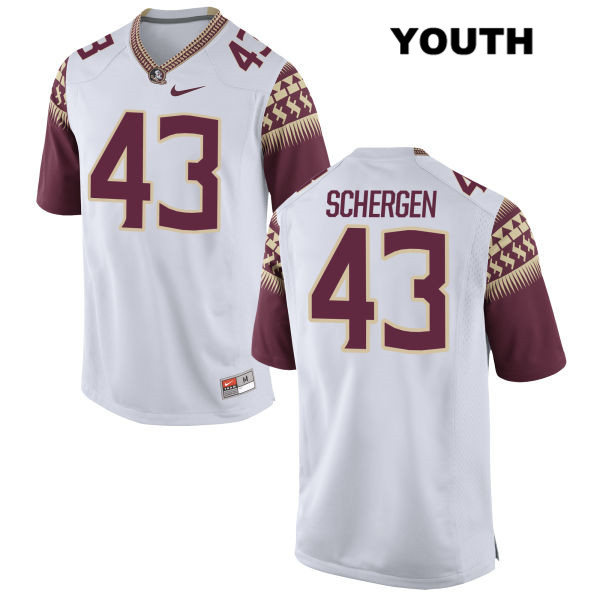 Youth NCAA Nike Florida State Seminoles #43 Joseph Schergen College White Stitched Authentic Football Jersey TRC2769EI